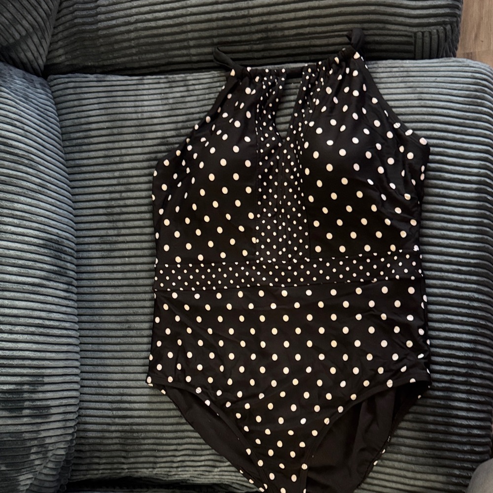 Triangl Swimwear Black and White Polka Dot One Piece